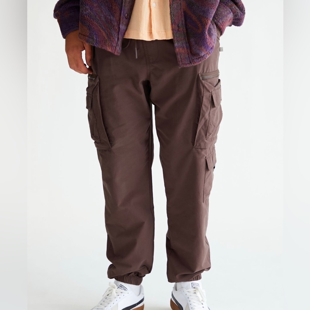Urban Outfitters Technical Cargo Joggers Brown